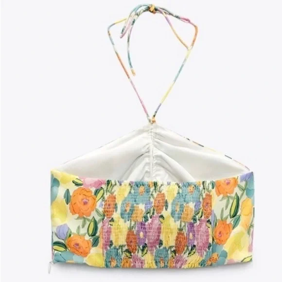 Zara Floral Halter Tie top - Picture 7 of 8